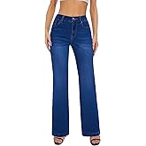 FLYING BANANA Women's High Waisted Wide Leg Baggy Stretch Denim Jeans