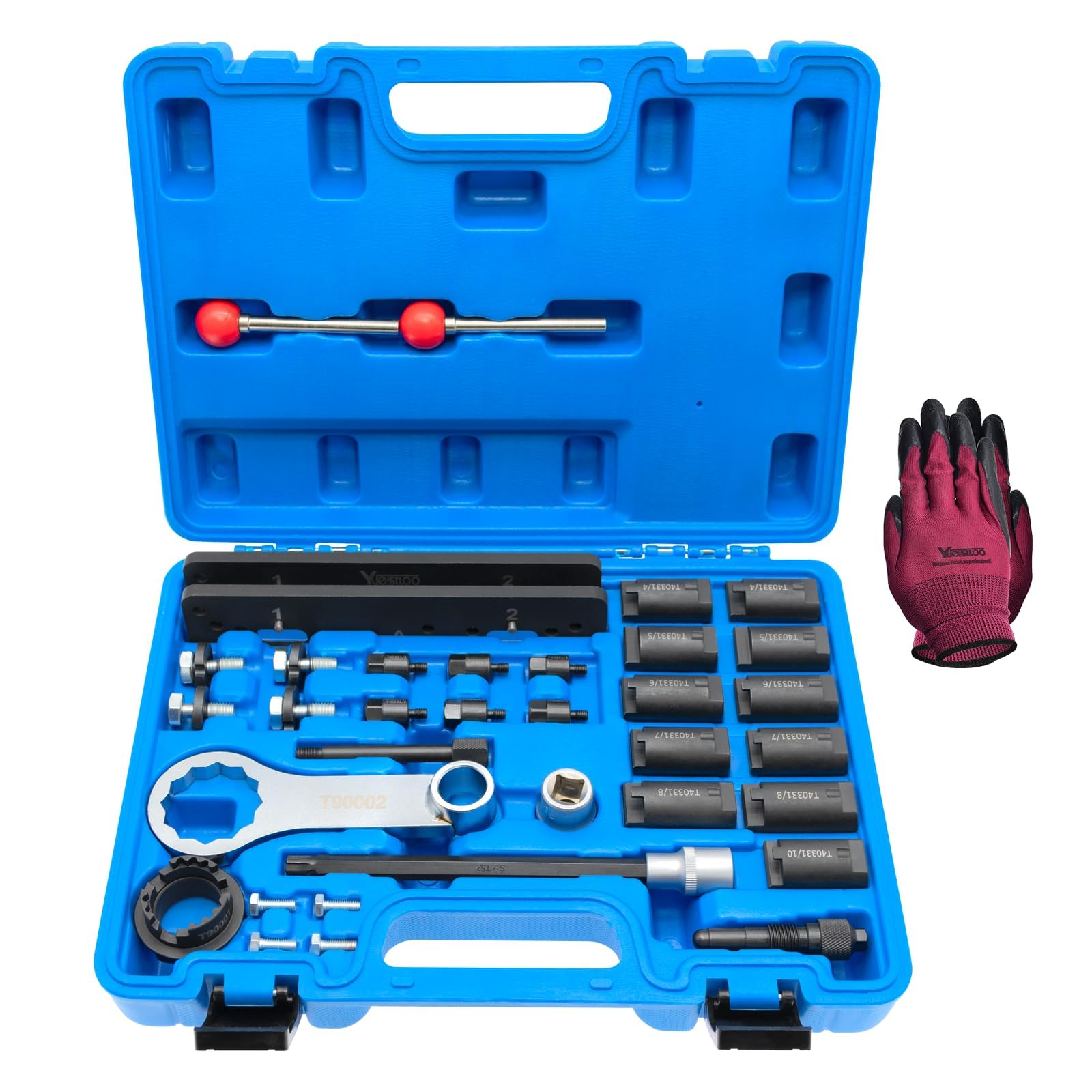 Photo 1 of Yuesstloo EA839 Engine Camshaft Locking Timing Tool Kit Compatible with VW Audi, Cam Locking Tool for Porsche 3.0T TFSi 2.9T Hybrid Version CXT, Camshaft Adjuster Counter Holder T40331, T90001, T90002