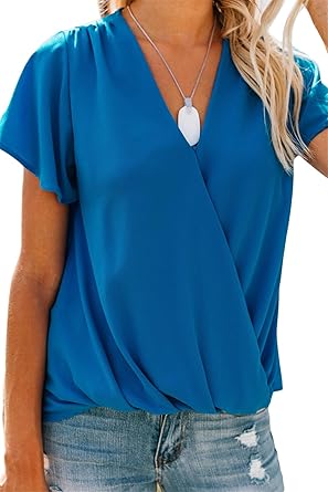 blusas drapeadas en chifon