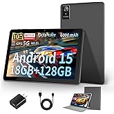 Tablet 10 Inch, 2025 Android 15 Newest Tablets, 18GB+128GB, 1TB Expand, Widevine L1 Compatible Octa-Core Tablet with WiFi 6, 