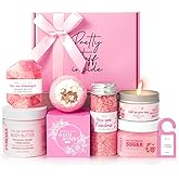 Spa Gifts for Women 7 Pcs Home Spa Kit Rose Gifts for Woman,Spa Gift Baskets Self Care Gifts Spa Gift for Women Birthday,Mothers Day Basket Easter Christmas Bath Set