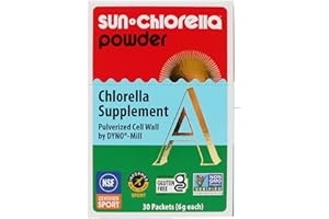 Sun Chlorella Powder Green Algae Superfood Supplement Supports Whole Body Wellness Immune Defense, Gut Health & Natural Energy Boost - Chlorophyll, B12, Protein, Non-GMO - 30 Packets