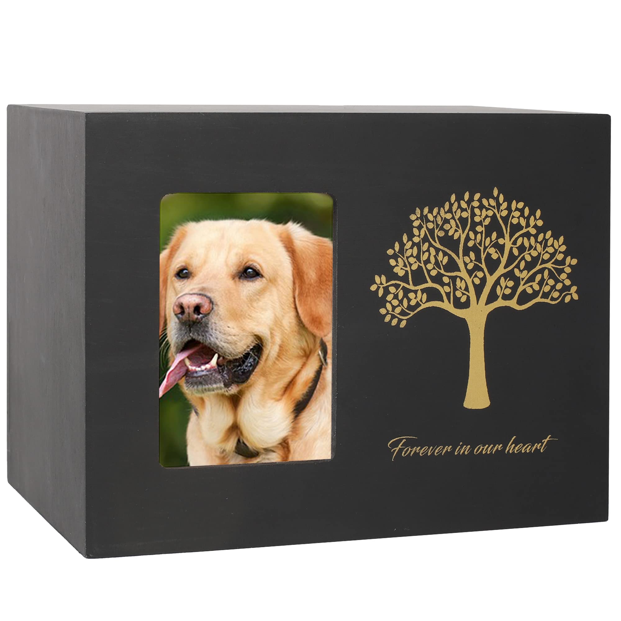 NEWDREAM: Dog Urn for Ashes, Pet Memorial Box - Wood Keepsake Urn (Red)