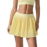 altiland Womens' Cool Feeling Pleated Tennis Athletic Running Mini Skirts with Shorts & Pocket 3"