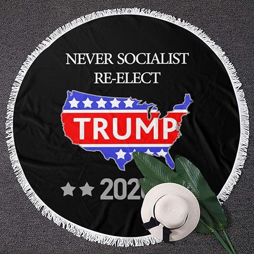  Reelect Trump 2020 Never Socialist America Round