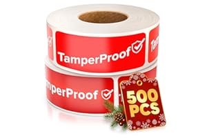 RELUEN 500-Pack Tamper Proof Stickers 1x3 – Strong Adhesive for Tamper Detection and Package Protection | Durable, Easy-to-Apply Labels for Sealing Boxes, Containers, Envelopes, Documents and Other Surfaces
