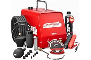 AutoLine Pro *2025 New Model* Automotive High Volume Smoke Machine - EVAP Leak Detector with Built-in Air Compressor - Model 701B– EVAP Vacuum Exhaust Smoke Detector Tools Kit - Red