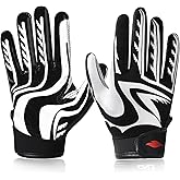 RSPGO Kids Football Gloves Youth Enhanced Grip Silicone Wide Receiver Gloves