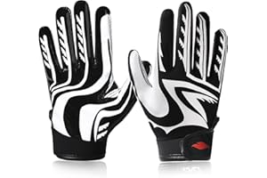 RSPGO Kids Football Gloves Youth Enhanced Grip Silicone Wide Receiver Gloves
