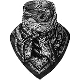 Hymeiluely 35 Inch Wild Rag Cowboy Bandana Scarves for Men, Large Neckerchief Silk Feel Western Neck Scarf for Women