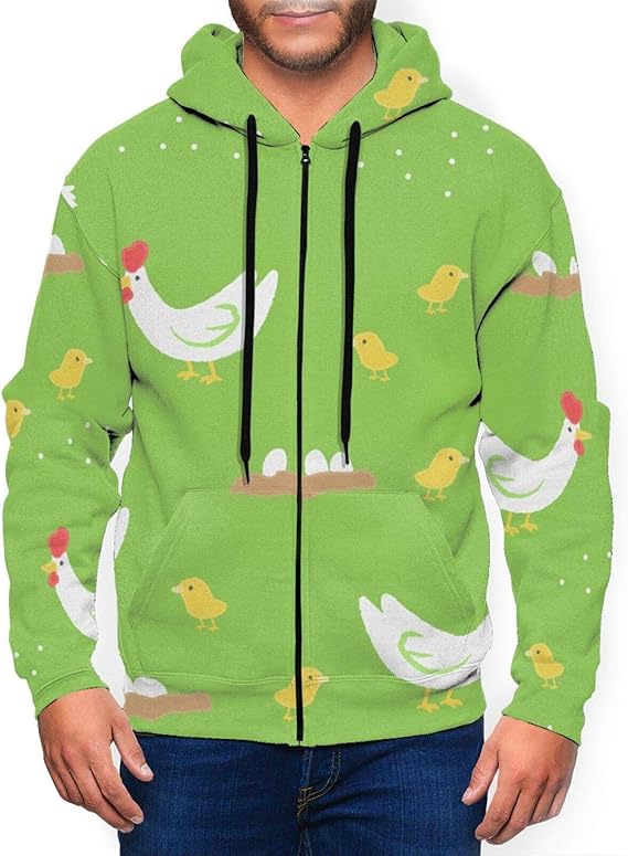Amazon Co Jp かわいいチキン パーカー メンズ トレーナーパーカー おしゃれ ジッパー フーディ スウェットパーカー 長袖 フード付き ポケット付き プルオーバー カジュアル ライト パーカー 服 ファッション小物
