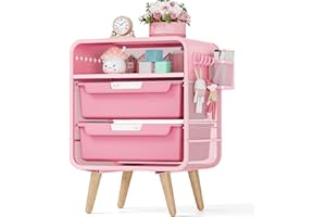 SYKIARIOL Pink Nightstand,Cute End Table with Storage Drawer,Kids Nightstand for Bedroom Furniture,Bedside Table Small Pink Desk Coffee Table for Living Room, Dorm,Office