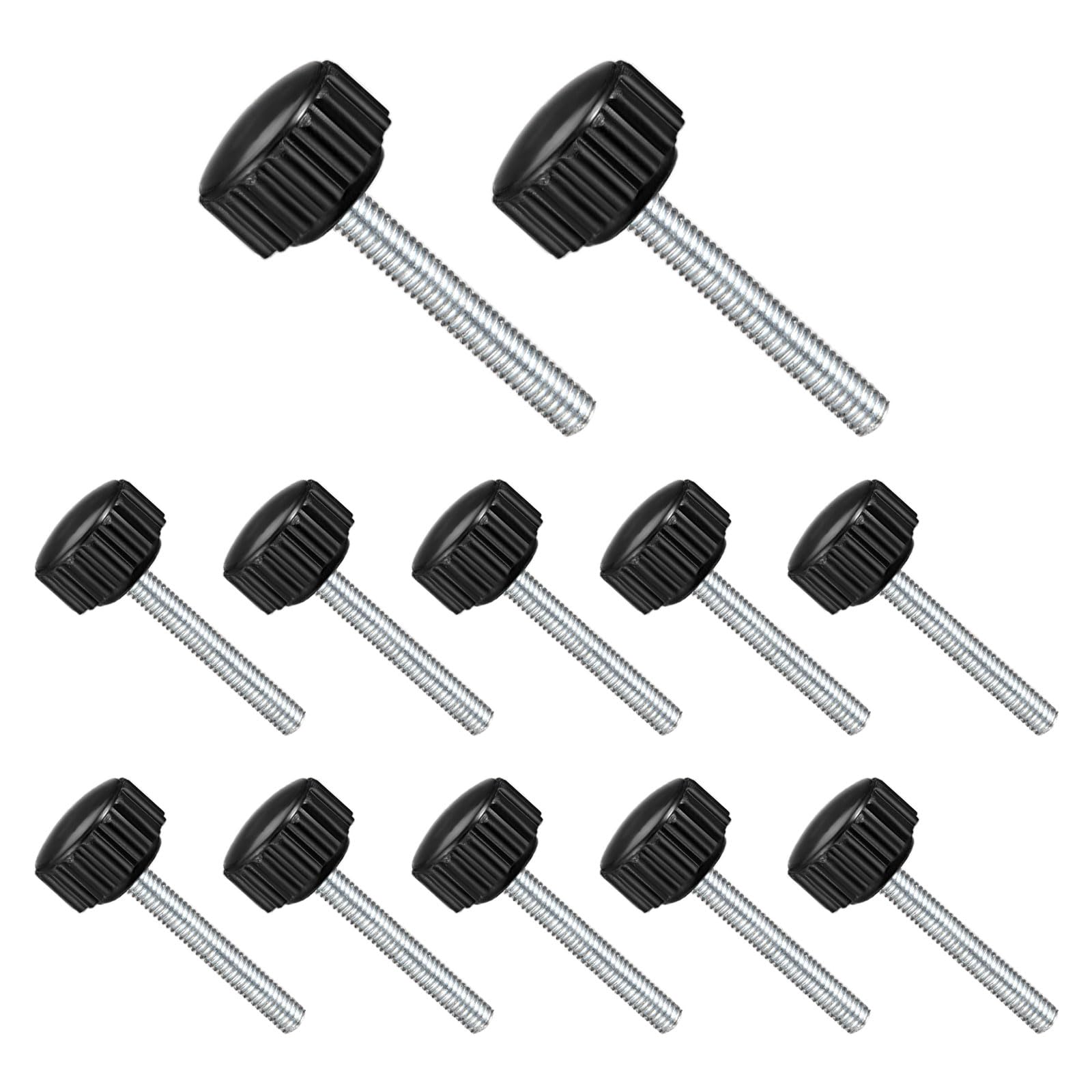 CoCud Knurled Thumb Screws, M4 Thread 30mm Thread Length 16mm Round Head, Plastic Knobs Clamping Screws - (Applications: for Sawing Machines), 12-Pieces