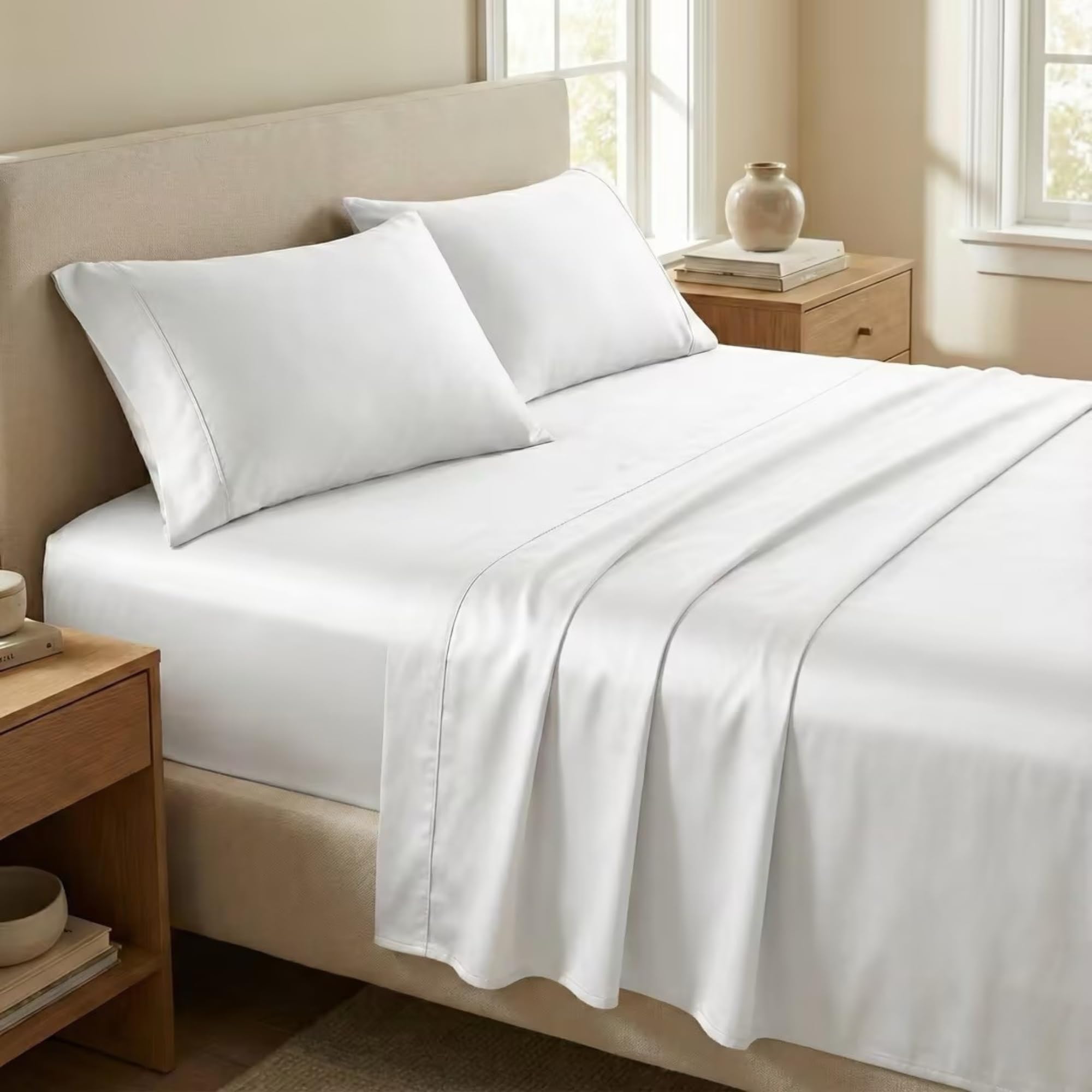 Photo 1 of ***MISSING PARTS***
Beckham Hotel Collection Cal King Sheet Set 100% Cotton, 500TC Luxury Sateen Bedding, 16” Deep Pocket, Moisture-Wicking, 4-Piece, White