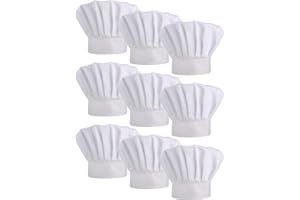 SATINIOR 9 Pieces Chef Hats Adjustable Cooking Hat Elastic Kitchen Baker Caps for Adults