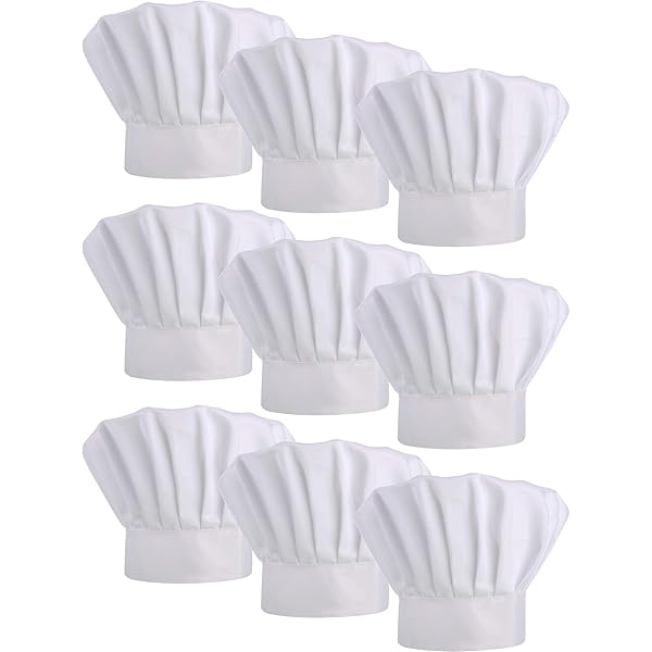 Geyoga 12 Pcs Chef Hat Adult Adjustable Elastic Tall Georgia - View #3