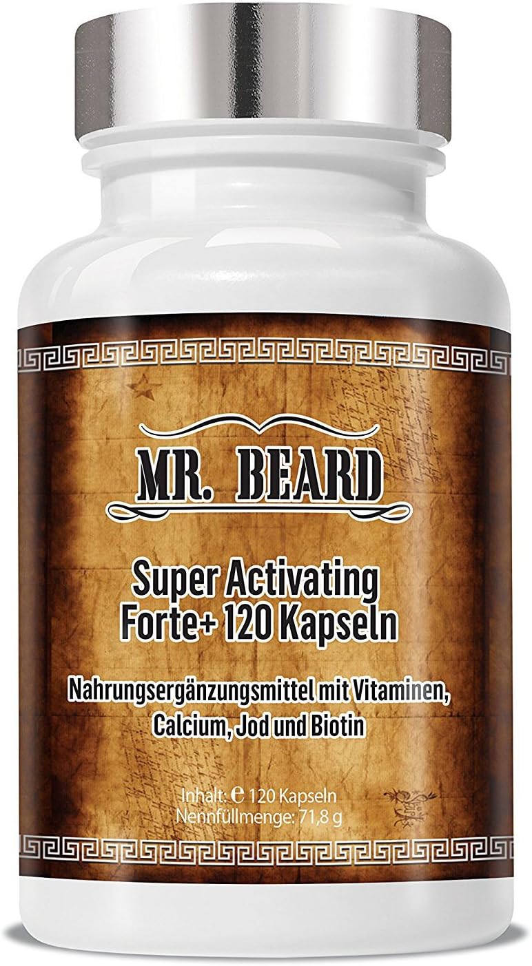 Mr. Beard I Beard Superactivating Forte+ | 120 Cellulose Capsules I Speed up beard growth I Beard growth agent I Hair growth agent