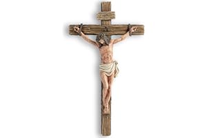 DevotedWalls 14" H Catholic Realistic Crucifix for Wall,Hand Painted Jesus Christ Wall Cross,Bloody Jesus on Crucifix,Realistic Jesús Chirst Cross for Church,Chapels and Home(Hand Painted in Full Color)