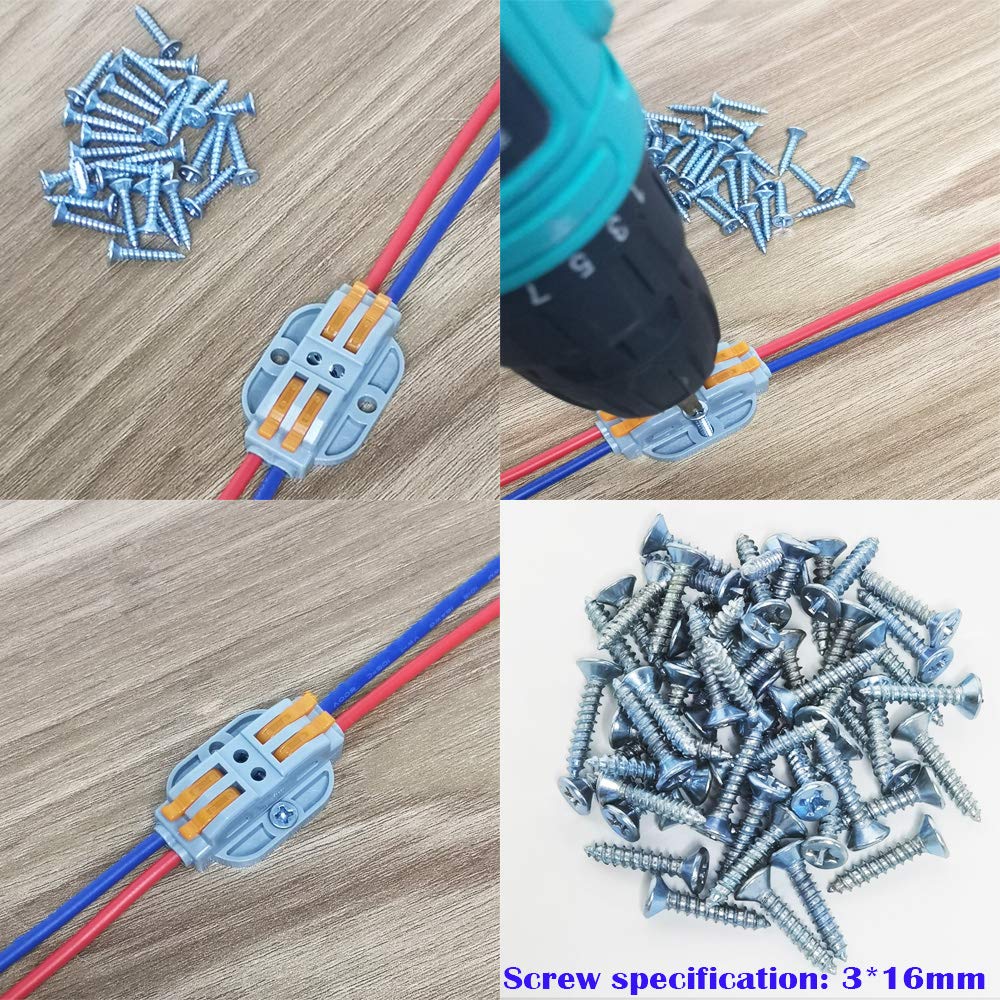CTRICALVER 10 pcs SPL-2 Compact Wire Connectors, Conductor Wire Clamp Terminal Block with Levers for Solid Stranded - Image 5