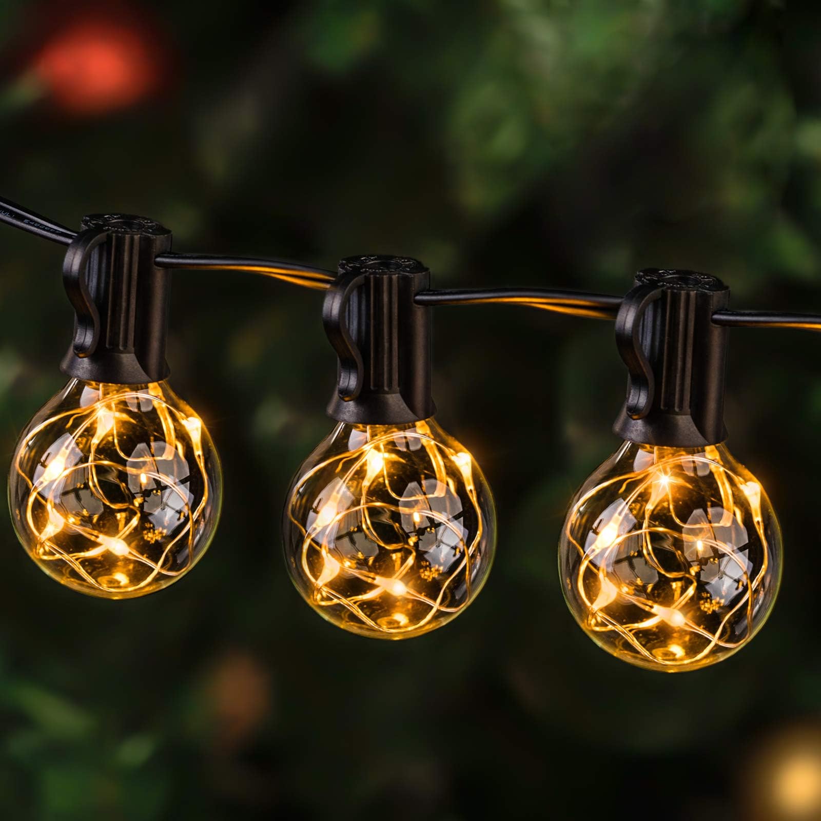 ilikable LED Outdoor String Lights - 38.5FT 30+3Bulbs G40 Globe String Lights - UL Listed LED Patio String Light - Waterproof Decorative String Lights for Backyard Wedding BBQ Party Garden Decoration