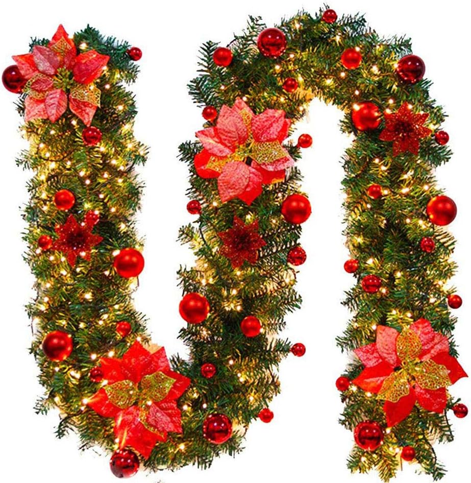 Bcamelys Weihnachts Girlande, Weihnachtsgirlande mit LED Tannengirlande