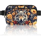 Wolf Fanny Pack Travel Belt Bag Waterproof Small Crossbody Bags for Women Waist Pouch for Running Hiking Cycling
