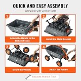 VEVOR Poly Garden Dump Cart 1500 lbs Capacity, 13" Tires, Steel Frame view 6