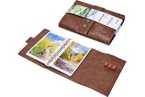 Lightwish Watercolor Sketchbook, 100% Cotton 300gsm Acid Free Cold Press, 6.69" x 3.94", 20 Sheets, Binder Bound & Refillable