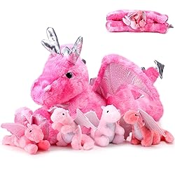 Syhood 18 Inch Dragon Plush with Babies 1 Large