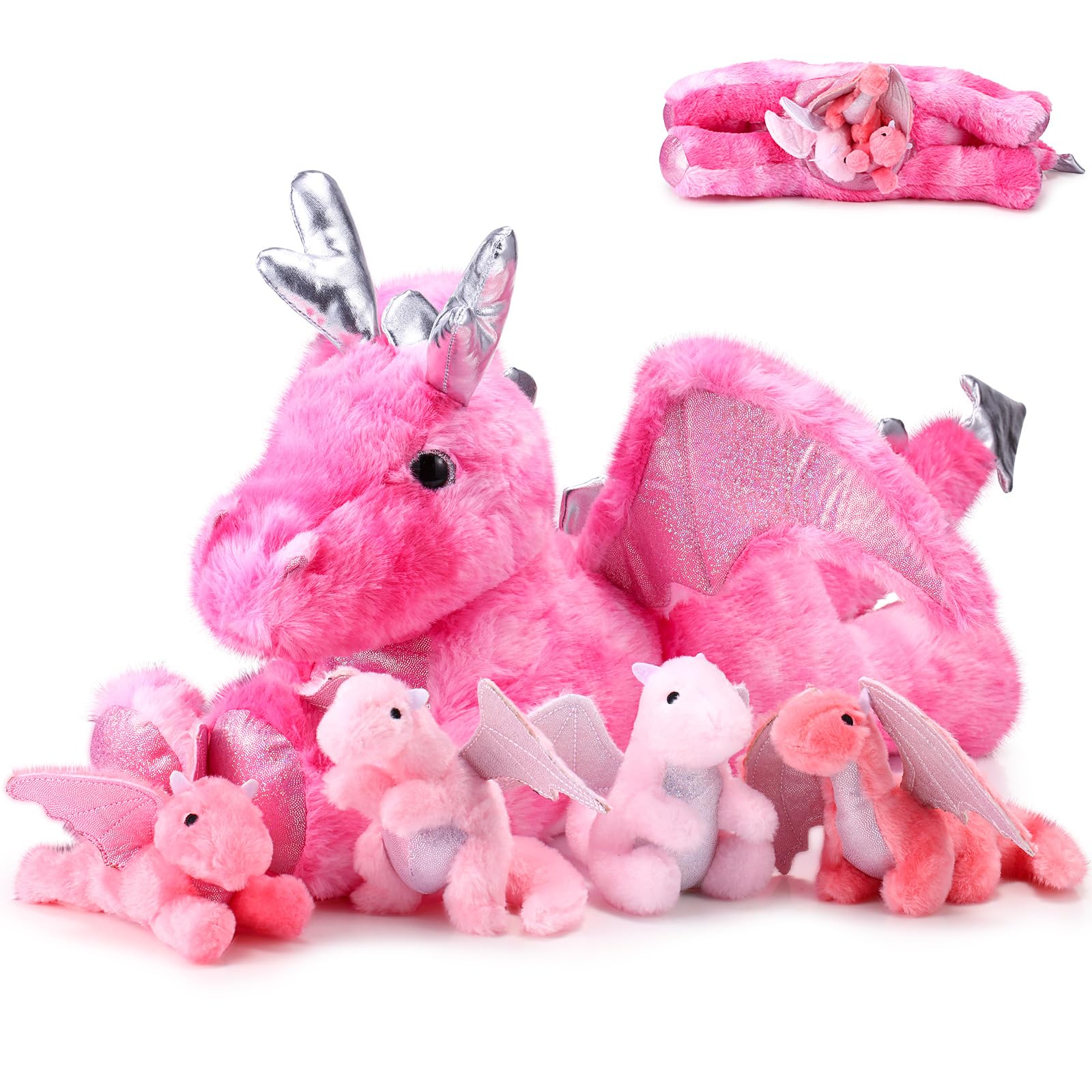 Syhood 18 Inch Dragon Plush with Babies 1 Large