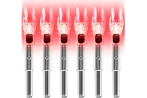 KEAUP 6/12 Pack G Lighted Nocks for Arrows with .165 .204 .233 .244 .246 Inside Diameter with X, H, S, GT Bushings High-Visib
