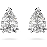 Swarovski Stilla Stud Earrings, Pear Cut, Clear Crystals, Rhodium Finish