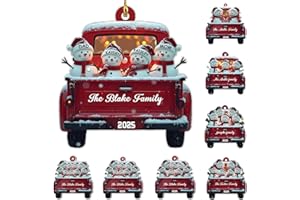 Personalized Christmas Ornaments 2025 Family of 2/3/4/5/6/7/8/9/10 Custom Snowman Ornament with Names and Year, for Family of 2/3/4/5/6/7/8/9/10 Members, Custom Ornament Xmas Gift Idea
