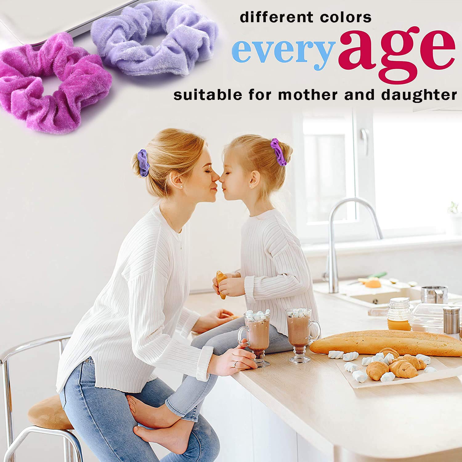 75 Pcs Premium Velvet Hair Scrunchies Silk Scrunchies Chiffon Flower Hair Bands for Women or Girls Hair Accessories with Gift Bag, Great Gift for Birthday ，Party，Halloween ，Thanksgiving，Christmas New Year : Beauty