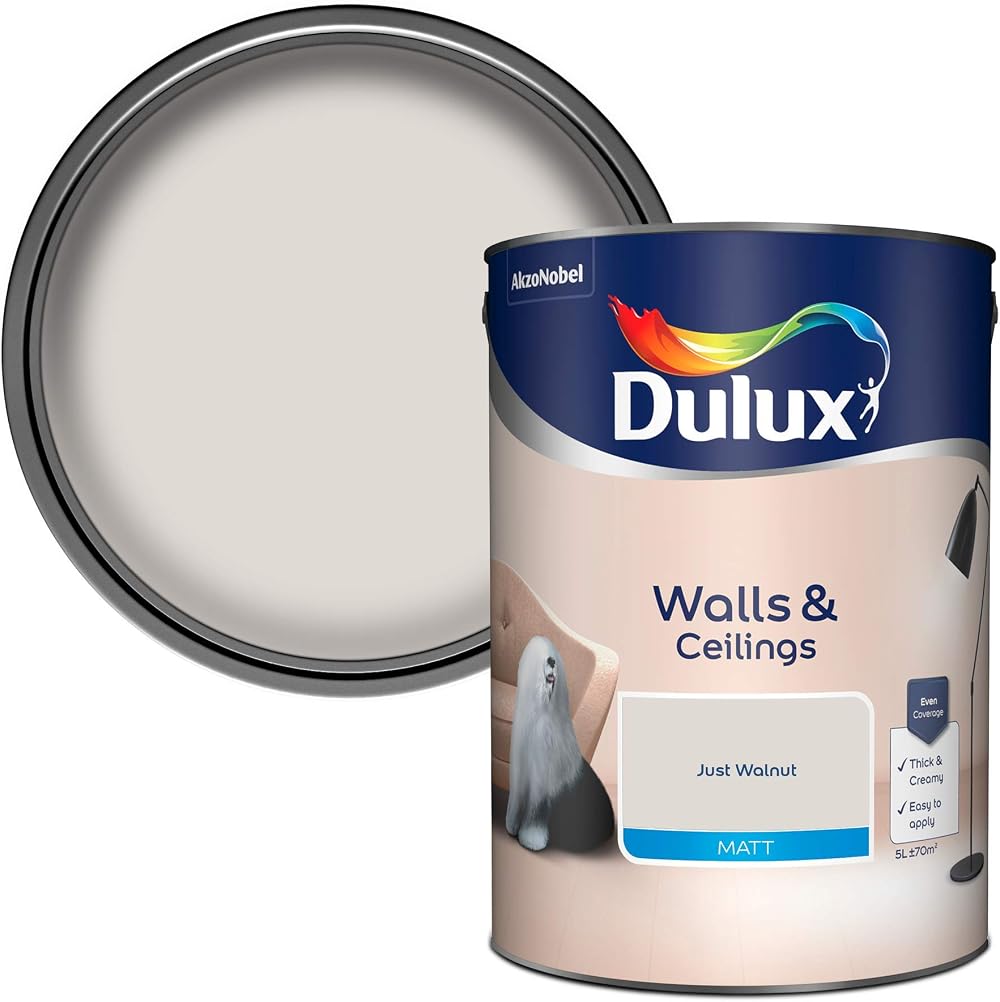 Dulux Walls & Ceilings Matt Emulsion Paint Just Walnut 5L