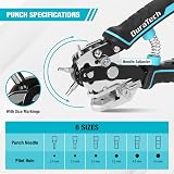DURATECH Heavy Duty Belt Hole Punch Leather Cardboard Plastic Multifunction 6 view 2