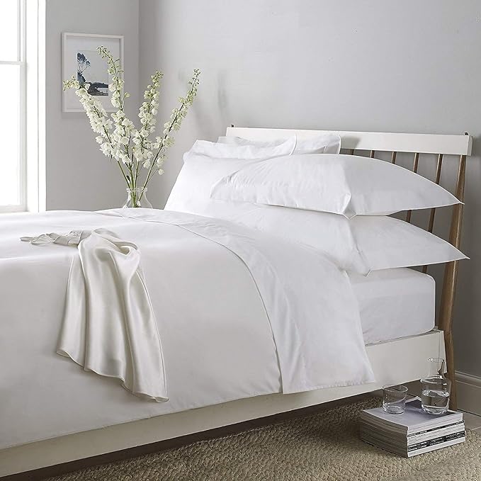[PriceBust] SUPER KING SIZE WHITE FITTED SHEET 100 EGYPTIAN COTTON 200
