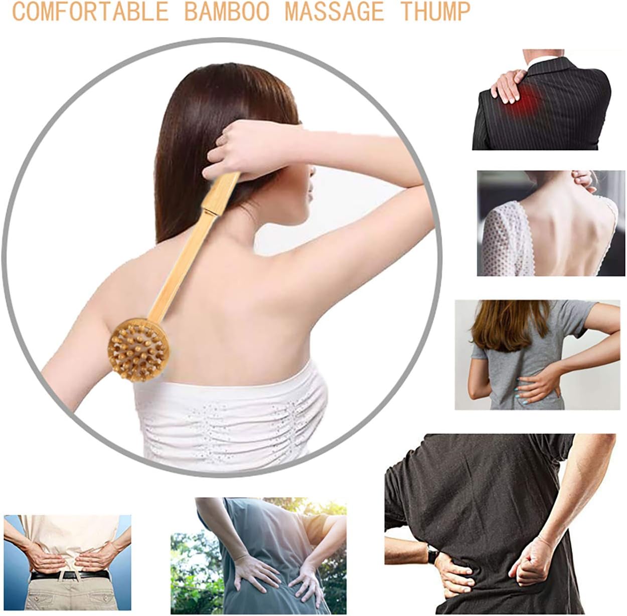 Massage Knock Hammer, KedeLak Bamboo Massage Stick Health Meridian Massage Hammer Back Knock Multifunctional Health-Preserving Body Relaxation Massager Manual Self Muscle Massage Upgrade: Health & Personal Care