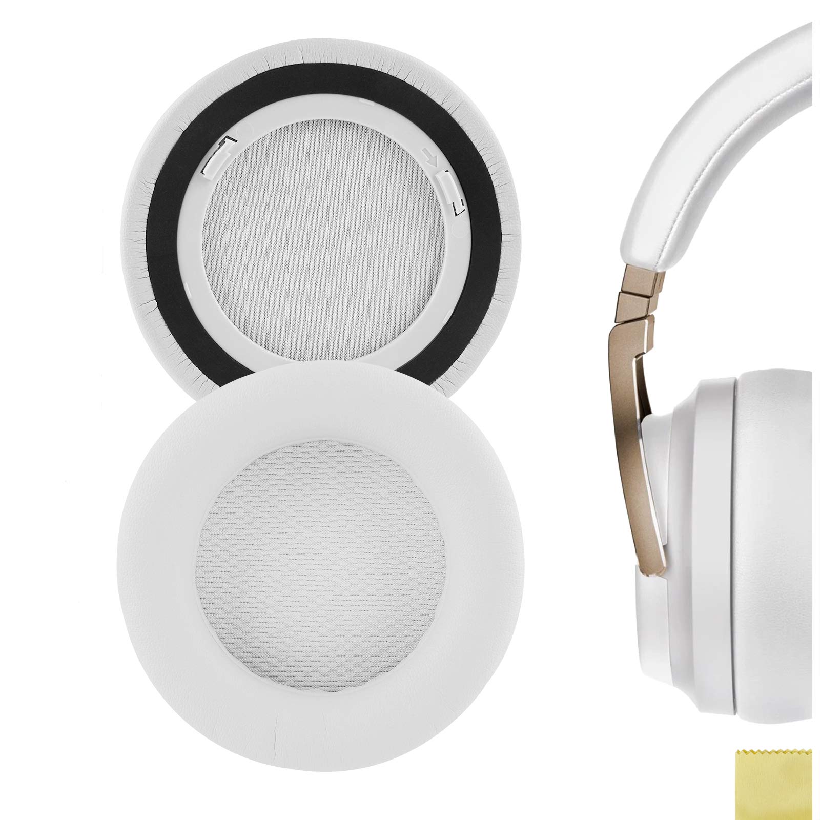 Geekria Replacement Ear Pads for Corsair VirtuosoRGB/VirtuosoWirelessSE/VirtuosoWirelessXT Headphones Ear Cushions, Headset Earpads, Repair Parts (White)