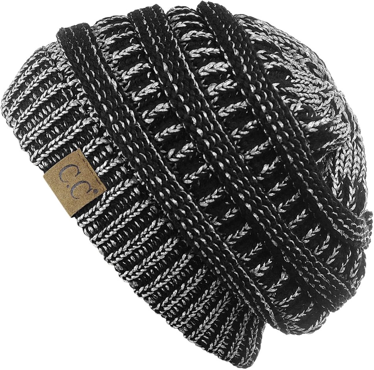 Trendy Warm Chunky Soft Stretch Cable Knit Beanie Skully, Black at  Women’s Clothing store