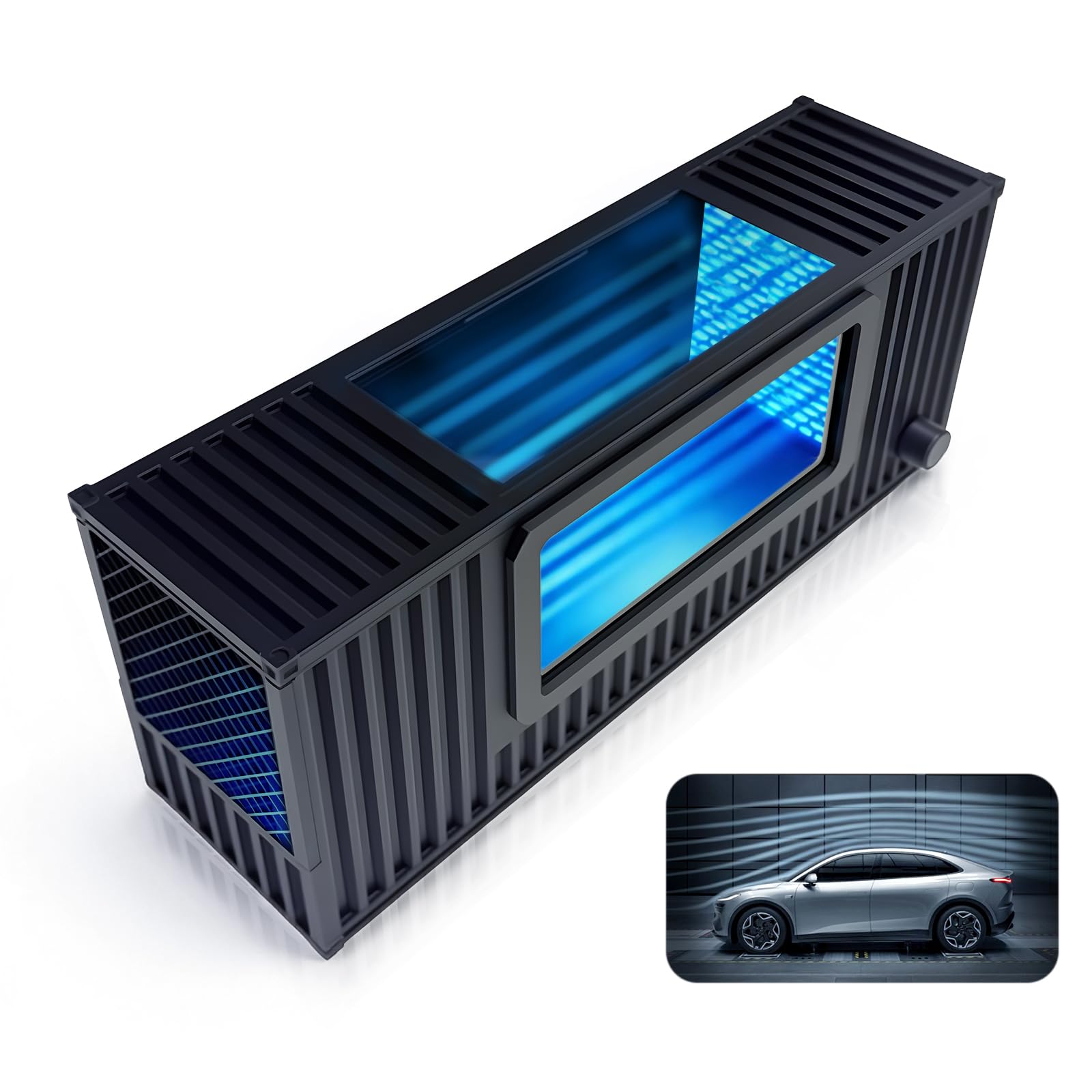 Photo 1 of Wind Tunnel Display for 1:64 Diecast Cars – Mini Airflow Simulator with Vapor Effect, Desktop Model Showcase for Collectors and Hobbyists