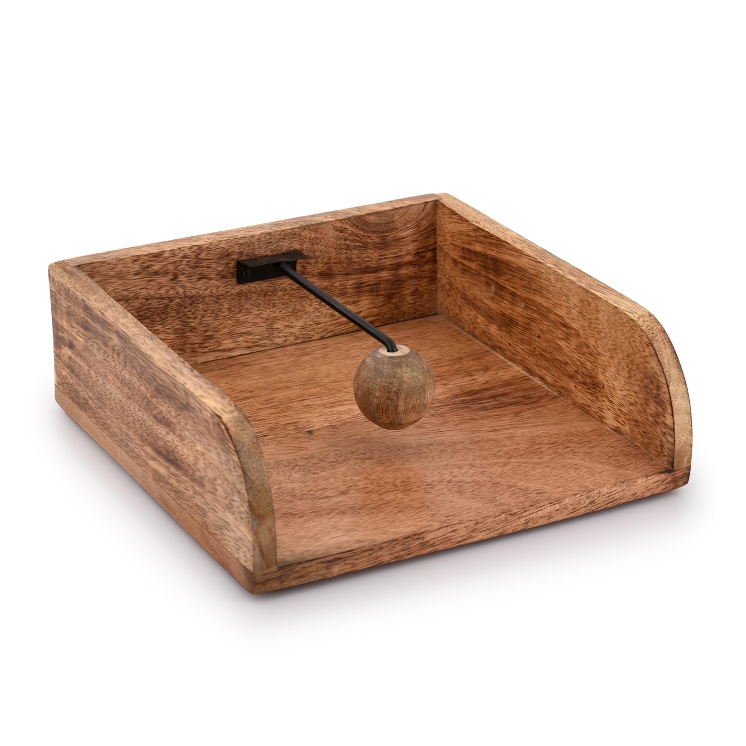 BHAVATU Rustic Farmhouse Wood Napkin Holder, Napkin Holder for Kitchen Tables, Counter Tops, Indoor and Outdoor, Picnic, Restaurants, Cafe, Vintage Home Decor 20.32cm x 20.32cm x 7.11cm