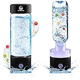 Hydrogen Water Bottle: 4500+ PPB Portable Hydrogen Generator with SPE PEM Tech, 15oz Double-Wall Insulated Glass, Rechargeable for Uses - Fast Hydration for Sports, Gym, Outdoor Travel, Healthy Gift