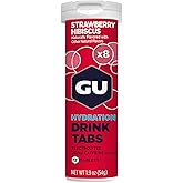 GU Energy Hydration Electrolyte Drink Tablets, Enhanced Endurance Sports Drink for Running, Cycling, Triathlon, 96 Servings, Strawberry Hibiscus