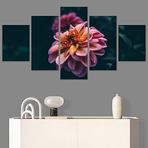 SIGNWIN 5 Panel Canvas Wall Art Flora Snapshot...