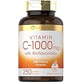 Carlyle Vitamin C 1000mg | with Rose Hips and Citrus Bioflavonoids | 250 Caplets | Vegetarian, Non-GMO, Gluten Free Supplement