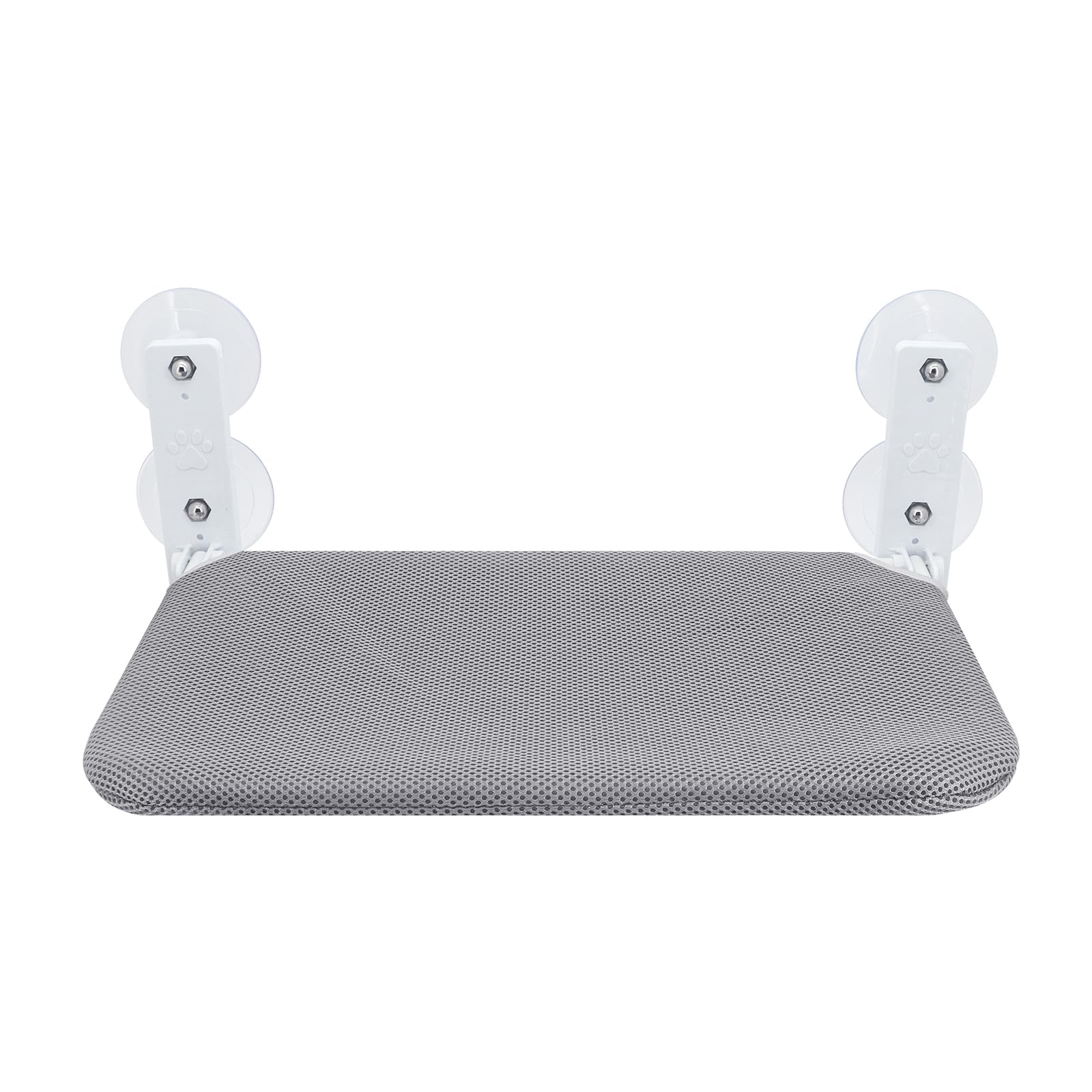 Cat Window Perch, Cordless Hammock with 4 Suction Cups, Breathable Mesh Seat for Indoor Cats & Kittens (Grey Mesh)