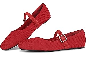 CELNEPHO Flats for Women Square Toe Ballet Flats Shoes Comfortable Dressy Knit Flats for Women Arch Support Slip On Washable Casual Office Shoes