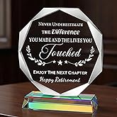 Ghtixsu Retirement Gifts for Men Women 2025 Happy Retire Present Decorations Crystal Plaque Keepsakes Best Retirement Gift Ideas for Boss Coworker Retired Teacher Doctor