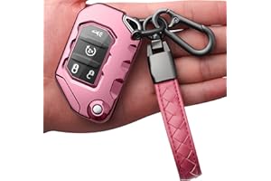 Autophone Compatible with Jeep Key Fob Cover With Leather Keychain Soft TPU Protection Key Case for 2018-2025 Wrangler JL JLU Rubicon Wagoneer Gladiator JT Sahara JLU Remote Key (Pink)